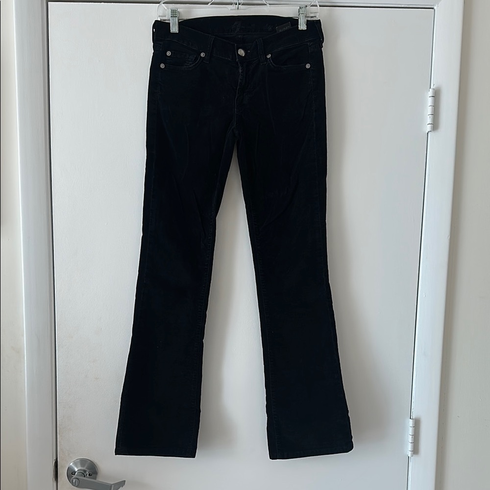 Black corduroy jeans made by 7 For All Mankind